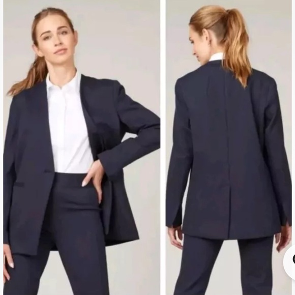 Spanx blazer navy ponte collarless jacket - Picture 3 of 3